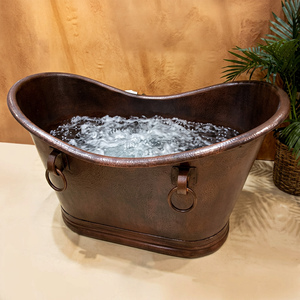 Bañera Ovalada de Cobre Independiente, Hecha a Mano, sin Tapa, para Hogar, Hotel y Baño - Product Image 1