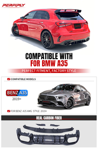 Difusor Trasero de Fibra de Carbono Seca Estilo <span class=keywords><strong>AMG</strong></span> de 3 Piezas para Mercedes Benz Clase A W177 A35 A45S <span class=keywords><strong>AMG</strong></span> 2019+ - Product Image 2