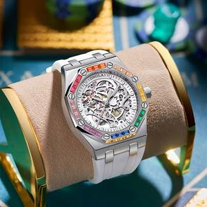Montres de luxe personnalisées Hip Hop Iced Out avec cadran argenté, montre automatique, montres serties de diamants pour hommes - Product Image 2