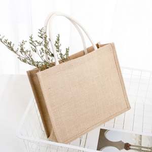 Hot Selling Custom Logo Printed Reusable Natural <b>Burlap</b> Jute Tote <b>Bag</b> Wholesale Shopping <b>Bags</b> - Product Image 5