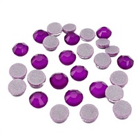 Strass thermocollants en verre cristal à 16 facettes, dos plat, pour vêtements, sacs, chaussures, décoration d'ongles, vente en gros