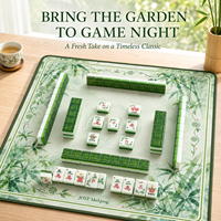 Mahjong américain en gros, texture bambou vert, construction acrylique 4 couches, 160 tuiles, motif floral décoratif, idéal pour un cadeau