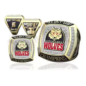 Bague de championnat de basket-ball en laiton personnalisée bijoux et cadeau de haute qualité sans moule pour les prix de récompenses de jeu de basket-ball - Product Image 3