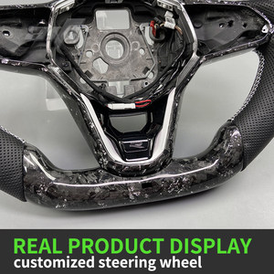 Volant personnalisé à rayures blanches, en fibre de carbone forgée argentée améliorée pour Volkswagen <span class=keywords><strong>Golf</strong></span> MK8 R GTI, accessoires de modèle de voiture - Product Image 5