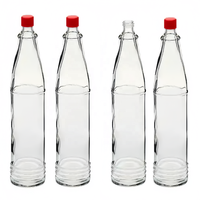 Leere 3 Unzen 5 Unzen 8 Unzen 150ml 250ml klare Woozy Chili Salat Ketchup Hot Sauce Glasflasche mit roter Kappe