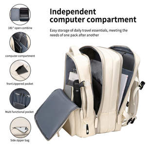 Оптовая продажа, унисекс, деловой рюкзак для ноутбука с логотипом под заказ, большая емкость, водонепроницаемая дорожная сумка, расширяемый школьный Повседневный Рюкзак - Product Image 3