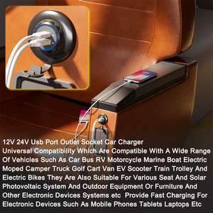 Prix de gros usine Chargeur USB pour voiture 24V DC 12V 24V Double ports USB Prise de chargeur de voiture USB avec ports QC PD3.0 - Product Image 4