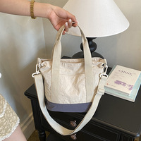 Sac fourre-tout en tissu color block pour femme avec bandoulière réglable, sac à main pour femme, sac bandoulière pour les trajets quotidiens