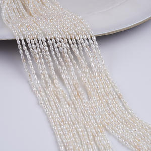 Perles d'eau douce en forme de riz en gros, 2,5-3 mm, couleur rose naturelle, pour collier DIY, accessoires - Product Image 5