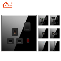 KLASS UK BS Prise standard Panneau inoxydable 110 ~ 250V 13A Usb 2.1A Interrupteur électrique mural en acier inoxydable