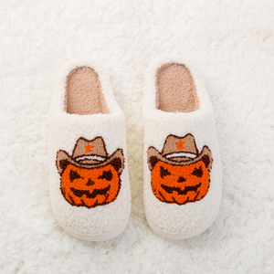 Moda personalizzata OEM zucca Fuzzy croce su pile pelliccia sintetica <span class=keywords><strong>casa</strong></span> inverno Indoor pantofole produttore per donne/coppia/uomo - Product Image 2