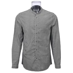 <span class=keywords><strong>Camisa</strong></span> de Hombre con Estampado Comercial <span class=keywords><strong>Mao</strong></span> <span class=keywords><strong>Cuello</strong></span> <span class=keywords><strong>Camisa</strong></span> de <span class=keywords><strong>Manga</strong></span> <span class=keywords><strong>Larga</strong></span> de Algodón Estampado Geométrico - Product Image 1