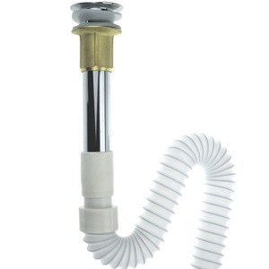 Tubería de drenaje flexible de plástico con refuerzo de alambre de acero para conexión de plomería de lavabo de baño - Product Image 2