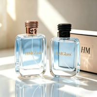 Flacon de parfum HANMING de haute qualité HH-060 50ml 100ml avec bouchon en plastique spiralé personnalisé, boîte cadeau de forme spéciale imprimée à l'écran