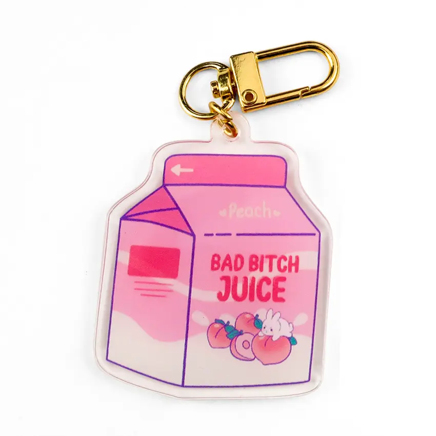 wholesale transparent acrylic charms manufacturer custom personalized clear juice acrylic keychains