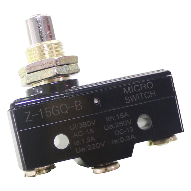 OFF-(ON) 3 Pin SPDT Micro Switches 15A 250VAC IP40 -25C~+85C Push Button Switch Without Lever