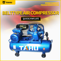 Compresseur d'air portable TAHU 3KW à faible bruit 110L, entraînement par courroie, pour atelier automobile, qualité supérieure, directement de l'usine