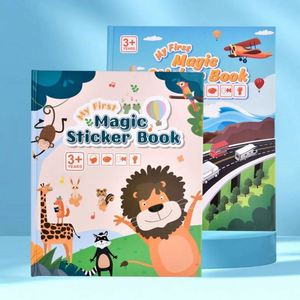 Livre d'activités magnétique réutilisable pour la maternelle à domicile : jeu d'association, autocollants d'animaux, jouets, livres d'activités imperméables - Product Image 6
