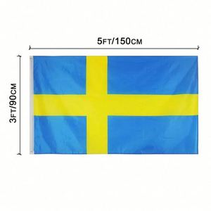 Wholesale 100% Yellow Cross Blue Polyester Swedish National <b>Flags</b> Banner Country 3x5 Ft Sweden <b>Flag</b> - Product Image 6
