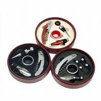 Ensemble d'ouvre-bouteilles en acier inoxydable FEI TSWEI avec décapsuleur et fonctions de coupe-papier, coffret cadeau en bois