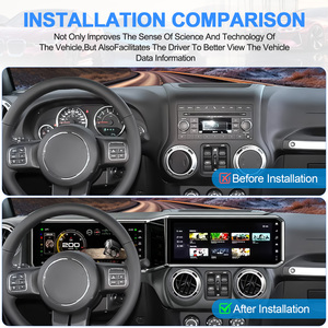 Navihua – Unité centrale Android double écran avec tableau de bord numérique et CarPlay multimédia pour Jeep Wrangler JK 2010-2017 - Product Image 4
