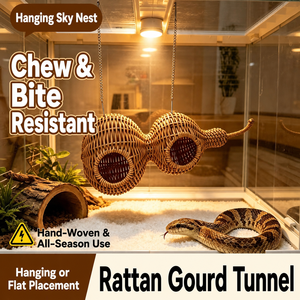 Habitat pour Reptiles en Rotin Tressé en Forme de Gourde, Matériau Durable et Sûr, Double Ouverture, pour Soulagement du Stress, Cache-cache pour Gecko, lézard, serpent, <span class=keywords><strong>araignée</strong></span> - Product Image 2