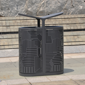 Hot bán thép không gỉ tái chế bin ngoài trời Thùng rác có thể vòng thường vụ Thùng rác hộp bìa trung tâm mua sắm chất thải bin - Product Image 2