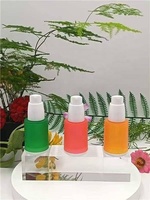 Botol Pompa Lotion Kaca Bening Mini Persegi 30ml Harga Pabrik, Botol Perawatan Kulit Kosong Portabel untuk Perjalanan dengan Tutup Persegi Multi Warna