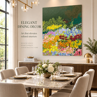 Peinture à l'huile abstraite décorative, art mural, décoration intérieure, peinture sur toile peinte à la main, jardin floral moderne