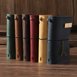 Personalizado de couro marrom genuíno, sketchbook viagem diário dairy para homens e mulheres 16x10.5cm/6.5x4 in - Product Image 2