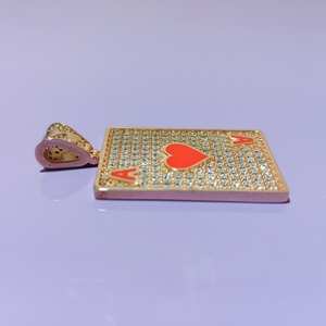 Collana ghiacciata con ciondolo in stile <span class=keywords><strong>asso</strong></span> di cuori in Moissanite colore VVS argento Sterling 925 personalizzato con ciondolo collana con ciondolo Rapper Hip Hop - Product Image 5