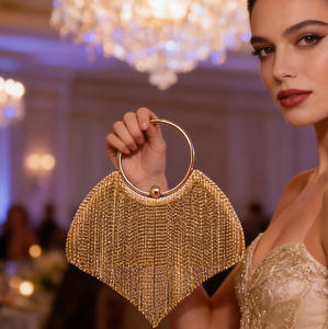 Bolso de Noche de Lujo con Borlas de Diamantes de Imitación, Suministro Directo de Fábrica, Bolso de Mano, Bandolera, Cartera de Fiesta de Moda - Product Image 2