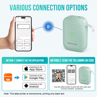Machine à étiquettes adhésives Mecolour portable, mini, sans fil, connexion Bluetooth, 203 dpi, bleue, pour Android et iOS