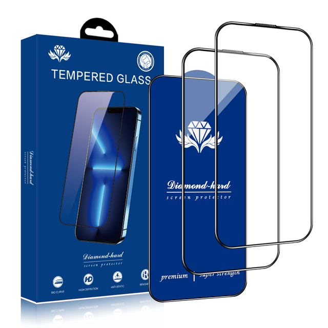 High Quality 9H Anti-scratch Anti-Fingerprint Screen Guards Individual Packaged Tempered Glass Film Screen Protector for iphone