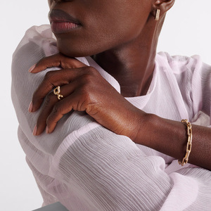 แหวนทรงเรขาคณิตหรูหราสำหรับผู้หญิง ชุบทอง 18K สแตนเลสประดับเพชรซิร์คอน เครื่องประดับสำหรับงานปาร์ตี้ - Product Image 4