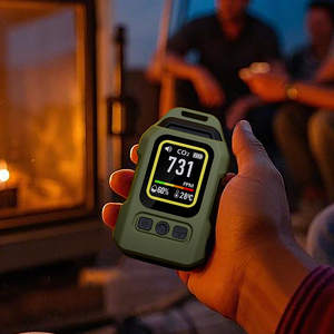 Xách tay có thể sạc lại co CO2 <span class=keywords><strong>Detector</strong></span> với nhiệt độ độ ẩm cảm biến và Đèn pin chức năng cho nhà cắm trại xe khách sạn sử dụng - Product Image 5