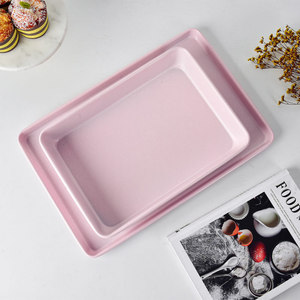 Pink Non-Stick Cake Baking Pan Rectangle Carbon Steel For Home Baking - Product Image 1