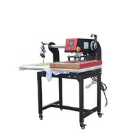Máquina de prensa de calor de impresión plana automática neumática de doble Mesa, sublimación de luz láser para camisetas y prendas, semiautomática