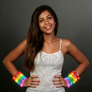 Custom LOGO Wrap-Around Slap Fiber Optical <b>Tube</b> <b>LED</b> Flashing Bracelet TPU Luminous Wristband Cheering Prop for Parties Live Show - Product Image 5