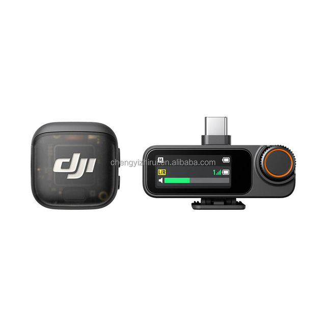 D-JI Mic 3 (1 TX + 1 RX) Wireless Condenser Microphone Adaptive Gain Control Noise Cancelling for Quiet Studios-Portable