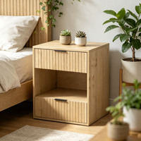 Table de Chevet Moderne Minimaliste avec Rangement en MDF, Design sur Pied pour Petits Appartements, Vente Directe Usine Transfrontalière
