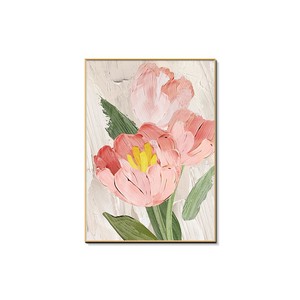 Dipinto Decorativo Moderno Minimalista Stile Crema con Fiori <span class=keywords><strong>di</strong></span> Tulipano, Quadro Incorniciato Fluttuante per Arredamento Soggiorno - Product Image 5