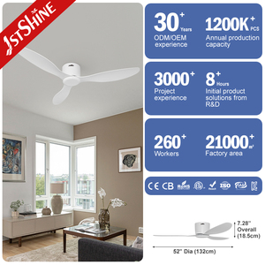 Ventilador de Techo 1stshine con Motor de CC de Ahorro de Energía, Ventilador de Techo <span class=keywords><strong>Blanco</strong></span> de Montaje Empotrado con Control Remoto - Product Image 3