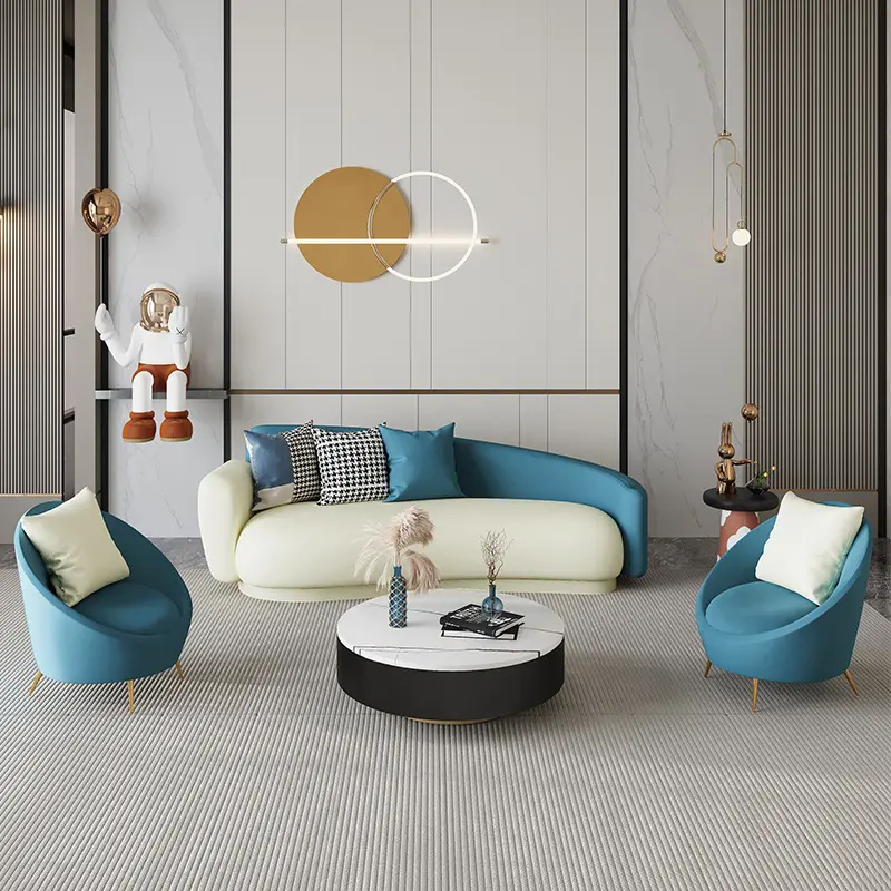 Nordic Cloth Sofa Web Celebrity Small Family Living Room Ins Style Simple Modern Light Luxury Sofa Chair Combination