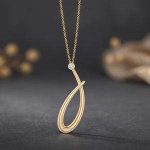 Colgante de oro amarillo con diamante de corte brillante redondo cultivado en laboratorio para uso diario de mujer, oro de 10K, 14K, 18K, plata 925, 935 - Product Image 1