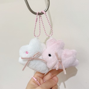 3 Styles Mini Size Gefüllte Rosa Weiß Schwarz Bowknot Tier Kaninchen Anime Plüschtiere Anhänger Schlüssel anhänger Puppen für Kinder taschen - Product Image 5