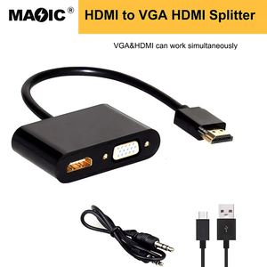 Séparateur 4 en 1 Magelei OEM Full HD <span class=keywords><strong>HDMI</strong></span> <span class=keywords><strong>VGA</strong></span>, avec câble Audio-vidéo 1080P, convertisseur avec Audio pour télévision, adaptateur <span class=keywords><strong>HDMI</strong></span> à <span class=keywords><strong>HDMI</strong></span> - Product Image 4