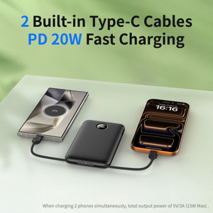 Batería Externa 2026 con Cable, Precio de Fábrica, Batería Externa Tipo Tarjeta de Crédito de 10000 mAh con Dos Cables Integrados para Todos los Teléfonos - Product Image 2
