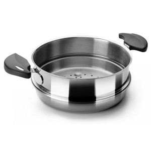 Casserole vapeur Nova-Ladycor en acier inoxydable, ensemble de 2 pièces pour la cuisson des légumes et du poisson - Product Image 1