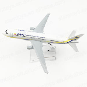 Modèle d'avion en métal <span class=keywords><strong>Airbus</strong></span> A320 de Myanmar Airways, jouet en métal moulé sous pression, modèle d'avion Boeing 320 unisexe, collection pour adultes et enfants - Product Image 4
